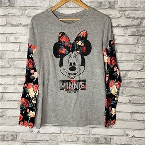 Minnie Mouse Floral Long Sleeve Tee